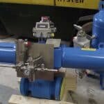 Pneumatic spring return actuated valve with volume tank