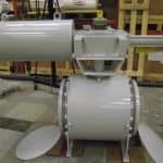 20 inch ball valve with spring return hydraulic actuator