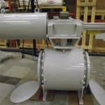 20 inch ball valve with spring return hydraulic actuator