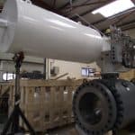 20" ANSI 600RF with spring return pneumatic actuator and "2oo3" panel